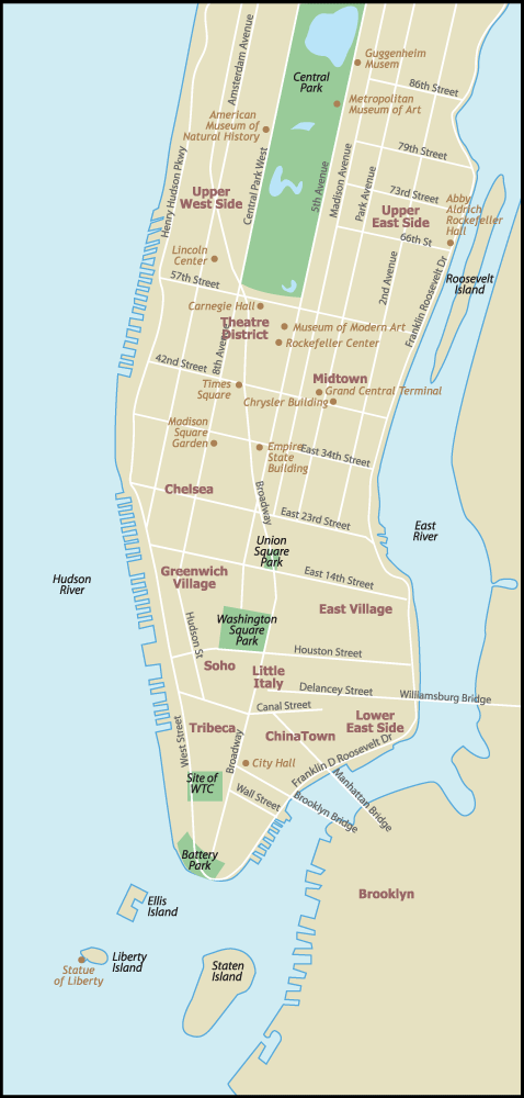 map of new york city manhattan. new york city map