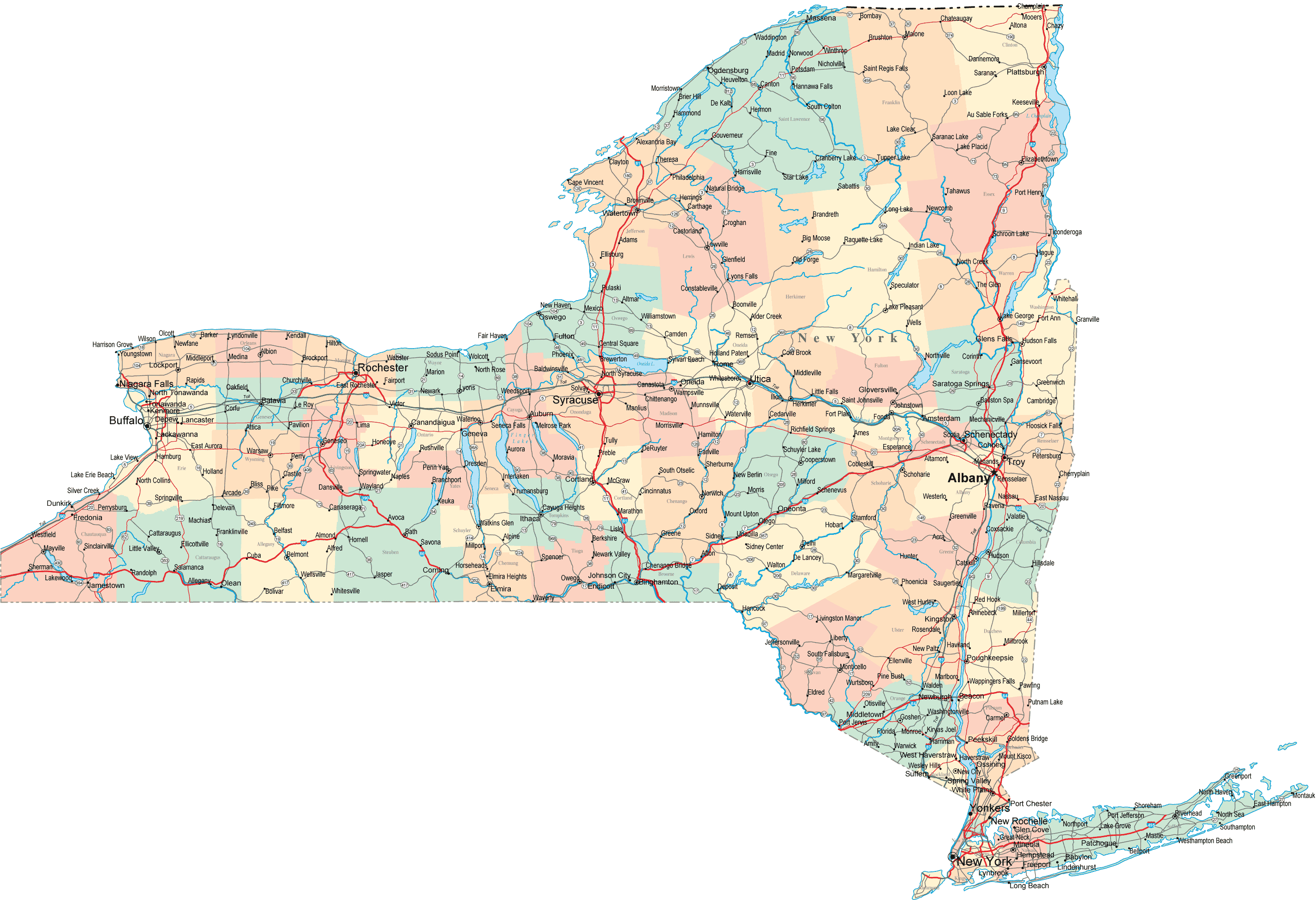 Of upstate new york map 21 Best